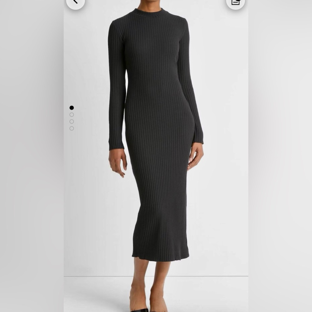 VINCE. Brand new w/ tags cashmere mock neck navy ribbed midi
